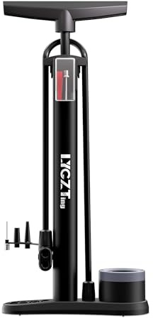Bike Standpumpe, LYGZTing Tragbare Fahrrad Reifenpumpe Fahrrad-Standpumpe mit Manometer，Fahrradpumpe Hochdruck 160 PSI, passend für Schrader und Presta-Ventil
