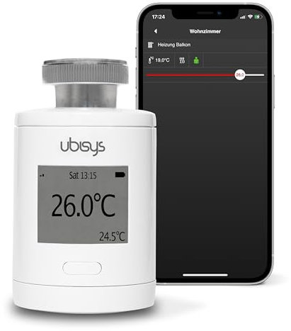 ubisys Zigbee Heizkörper-Thermostat H1: Smarte Funk-Heizungssteuerung zum Nachrüsten für eine Temperaturregelung per App – für mehr Komfort und Kosteneinsparung. Einfache Do-it-Yourself Installation.