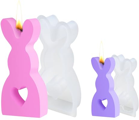 2 Stampi Stampo Coniglio Silicone, Yvmew Stampo in Silicone Coniglietto Pasquale, Stampi per Candele Coniglio, Stampo per Coniglio Fai da Te, Stampi in Silic 3D Coniglio, Regali di Pasqua
