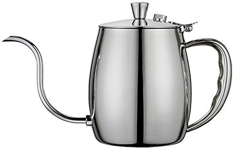 OQHAIR Coffee Kettle 6-Cups 300ML Stainless Steel Espresso Maker with Safety Valve Percolator Coffee Maker Pot Stovetop Kettles (Color : Silver, Size : 300ML) (Silver 22.5x13.5cm)