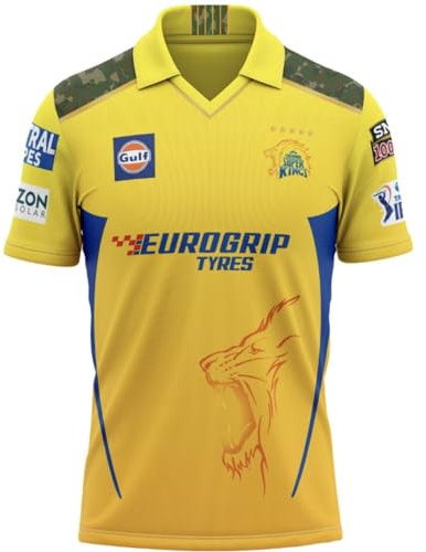 Whitedot IPL Cricket-Fan-Trikot 2024 mit Namenspersonalisierung – 100% Dryfit Polyester, Größe M, Csk 2024, 3XL