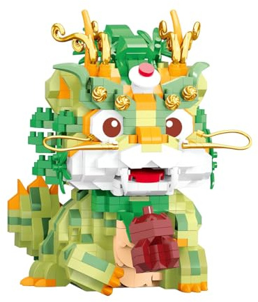 Tirff Dragon Chinois Ensemble de Blocs de Construction, Petits Animaux Mignons, Danse du Lion, Nouvel an Lunaire, Décoration D'intérieur, Thème pour Adolescents, Adulte (877 pièces)