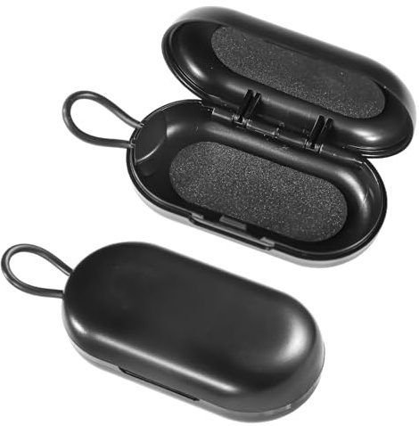 2 Pcs Earplug Cases, Ear Plug Holder Cases Portable Earplug Case Mini Plastic Earplug Case Earbuds Carrying Case Keychain for Travel Storage Camping Business (Black)
