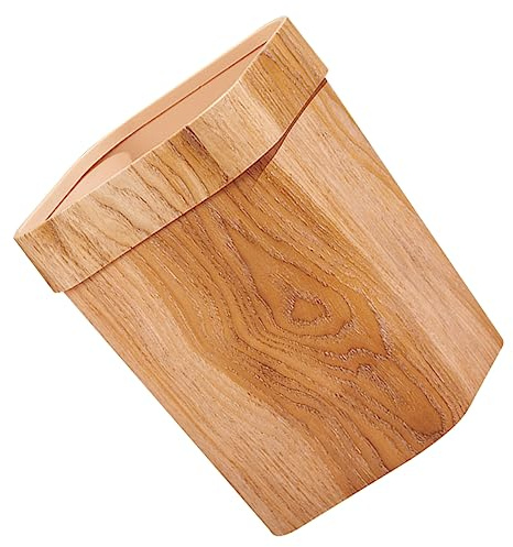 DIYEAH Poubelle Carrée Imitation Bois Conteneur Déchets Multi-Usage pour Bureau Salle De Bain Cuisine Et Salon