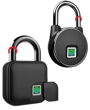 VEKELETE Cerradura de Huella Dactilar for casa Inteligente Tuya, candado con Huella Dactilar con Bluetooth, Cerradura de Puerta IP65, Impermeable, sin Llave, Recargable por USB(P22)