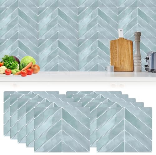 10 hojas de azulejos autoadhesivos, resistentes al agua, a prueba de salpicaduras, vinilo adhesivo 3D para cocina, baño, pared, 29 x 23 cm (ancho x ancho)