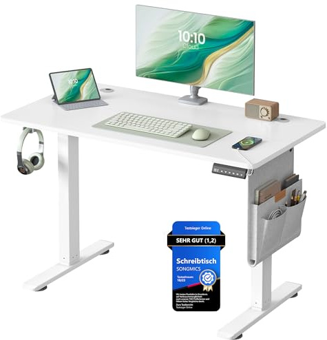 SONGMICS Höhenverstellbarer Schreibtisch 100 x 60 cm