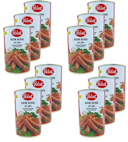 Lot 12x Saucisses de bœuf - Conserve 425g