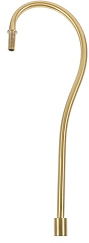 NESTINGHO Stelo Curvo Filettato in Ferro Oro per Lampada da Tavolo, Accessorio per Riparazione Lampada, Resistente e Facile da Montare, per Luce Scrivania Contemporanea