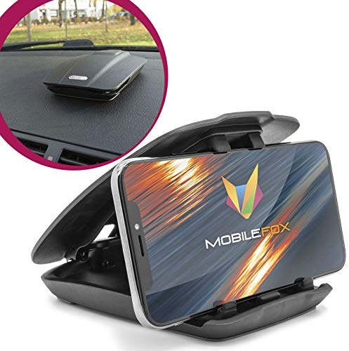 Mobilefox Auto Handy Halterung KFZ Armaturenbrett Klapp Halter passend für Samsung Galaxy S26 S25 S24 S23 S22 S21 S20 Ultra S10 S9 Plus A50 A70 A80 M20