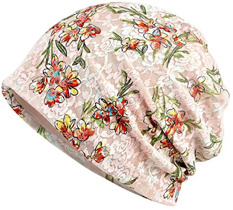 YONKOUNY Chemo Hut Damen Baumwolle Spitze Weich Slouchy Turban Beanie Hut Mütze Blumen Kopfbedeckungen Krebs Cap
