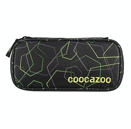 Coocazoo Federmäppchen PencilDenzel „Laserbeam Black“ schwarz, Schlamperetui, Geodreieckfach, Stundenplanfach, herausnehmbarer Stiftehalter, zusätzliches Reißverschlussfach