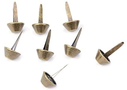 50PCS Bolso de perno prisionero inferior de placa Pies Bolsa de metal plano Pies Pernos de cono Espiga de hongo Monedero de remache Pies Espiga Cabezas remaches para cuero(15mm-Brass)