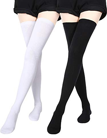 SATINIOR Over Knee Thigh High Socks Striped Boot Socks 3 Striped Thigh High Socks Womens Tube Socks Warm Cosplay Stockings