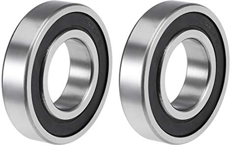sourcing map 2Stk. 6208-2RS Rillenkugellager Z2 40mm X 80mm X 18mm Doppel Geschirmter Kohlenstoffstahl
