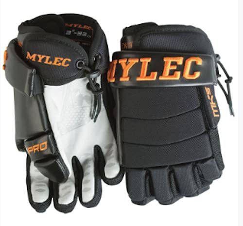 Mylec MK5 Hockeyspieler-Handschuhe, Schwarz/Orange, 22,9 cm