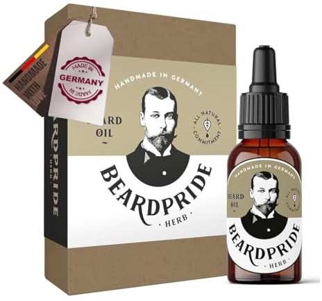 Beardpride® Premium Bartöl | Für Bartpflege und Hautpflege | Unterstützt deinen Bart beim Wachstum | Für einen spürbar weicheren und glatteren Bart | Handgefertigt aus 100% kaltgepressten Bio Ölen