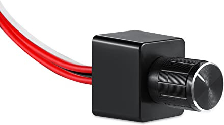 acegoo DC 12V Dimmer, Interruttore di regolazione rotativo 12 Volt per Camper Barca Camion Van Illuminazione LED, Alogena, Incandescente, Striscia LED Monocolore, 6A