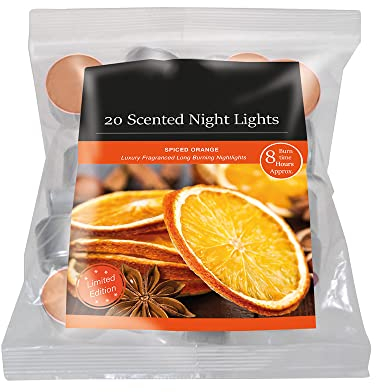OnlineStreet Scented Tealight Votive Candles Pack - Wax Tarts in Different Assorted Refreshing Fragrances with 8 Hours Burning Time (Spiced Orange)