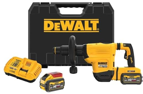 Martillo Demoledor sin escobillas XR FLEXVOLT 54V 6kg 10,5J SDS max® AVC con 2 baterías 54V/18V Li-Ion 9Ah y maletín mala