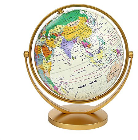 DUPLUSFUN Globus Geographie Lernen Bildung Zuhause Schule Dekoration Retro Globus 360 Rotierende Erde Welt Ozean Karte Ball Antik Desktop Drehender