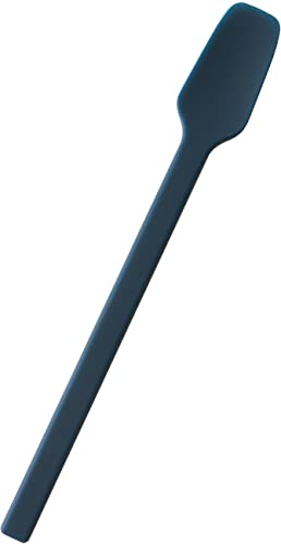 Carrotez Small Silicone Spoon, Mini Spatula, Small Spatulas for Kitchen Use, Spoonula, Perfect for Eating, Stirring, Spreading, 7.3, 1 pc - Navy