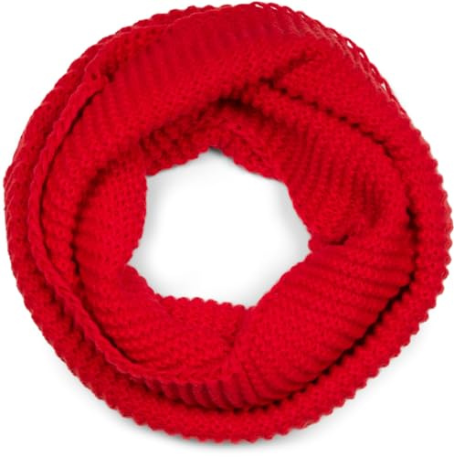 styleBREAKER Unisex Strick Loop Schal Wellen | 72x30 cm großer Rundschal, weiches wärmendes Gewebe für den Winter, 2-mal flexibel und eng um den Hals wickelbar.
