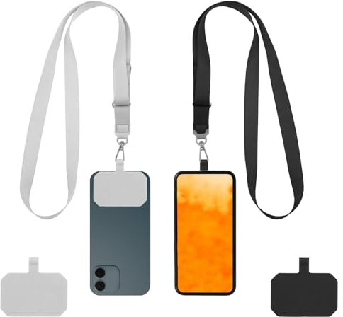 WLLHYF Phone Lanyard 2 Pack Adjustable Neck Strap Universal Crossbody Phone Charm Tether Multifunctional Patch Lanyards Fit All Smartphones