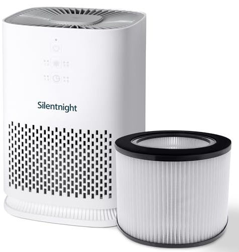 Silentnight Airmax 800 Air Purifier with Replacement Filter - Ultra Quiet Air Purifier for Home Bedroom with 2 Stage H13 HEPA Filter Removing 99.9% of Particles - 4 Speed Settings, Built In Timer