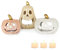 Sunlit Zucca in ceramica con 3 lumini da tè, set di 3 portacandele Jack-O-Lantern, decorazione da tavolo per interni di Halloween, finitura perlata