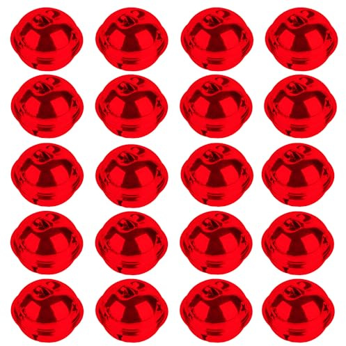 20 rote Weihnachtsglocken, runde Metallglocken, 40 mm, leuchtende Farben, Glöckchen für Handwerk, Haustiere, Weihnachten, Windspiele, Schmuck, Ornamente, Urlaub, Zuhause, Party-Dekoration