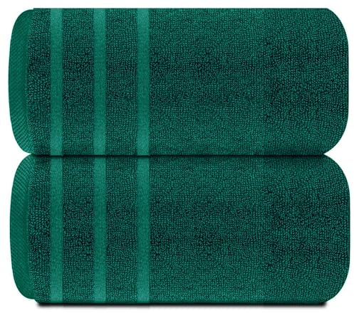 TEXTILESY Förpackning med 2 superjumbo badlakan premium 100 % egyptisk kammad bomull 100 x 200 cm-600 GSM supermjuka stora badlakan handdukar (bomull, blå lagun)