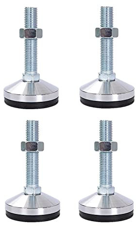 Möbelnivellierer, 4er-Pack, Gewindegröße M12 x 100 mm, Nivellierbeine mit Kontermuttern for Schränke, Möbel, Regale und Tische, 2 Zoll Basisdurchmesser.