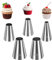 ElevateTech Lot de 5 douilles rondes en acier inoxydable pour décoration de gâteaux, biscuits, fondants, desserts, glaçage, outil de décoration professionnel