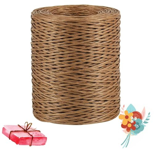 200M Papierdraht, Papierdraht zum Basteln, Bindedraht Bonsai Draht, Blumendraht, Rankendraht Bindedraht Rustikaler, Blumendraht für DIY, Hochzeitsstrauß Verpackung, Floristikbedarf (Braun)