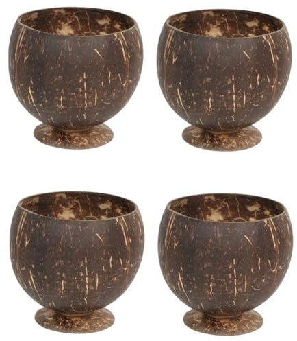 Zghhc 4 Pièces Tasse De Noix De, Coquille De Noix De Bière Café Boisson Froide Tasse Bol De Noix De Tasses De Fête Hawaïennes Tasses À Vin Tasse À Thé Verres À Tasse De Camping Décoration