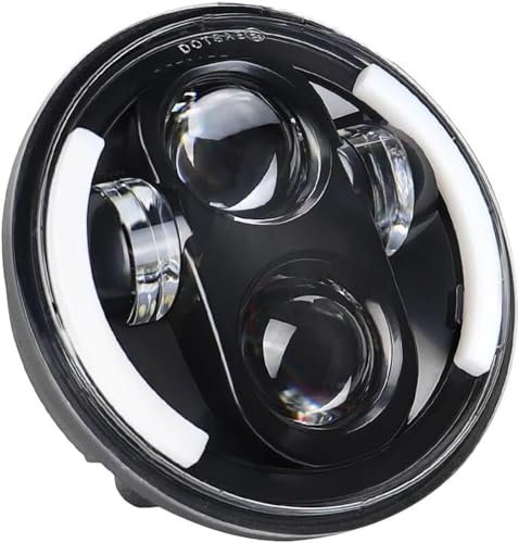 faro moto Per Dyna Per Sportster XL 1200 883 Proiettore LED per moto da 5-3/4 pollici 1 pezzo Faro LED nero Luce ausiliaria per moto Luci LED per faretti per moto