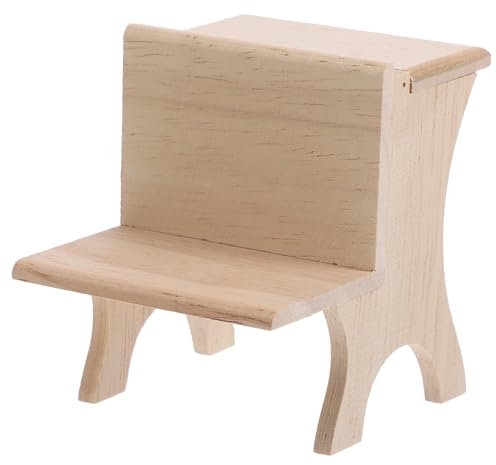Supvox Mini-Tisch Und Stühle Aus Holz Minitisch Puppenhausmöbel Dekorativer Schreibtisch-Ornament Für Minihausbau Realistische Form Und Einfache Farbe Sicher Und Langlebig Für