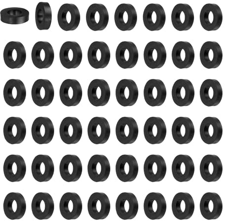 QUARKZMAN 84pcs Rondelles en Caoutchouc Anti-Vibration Épaises, Entretoise Plate Amortisseur pour Connexions Électriques Réparations Automobiles Appareils, 20mm OD x 10mm ID x 5mm Hauteur