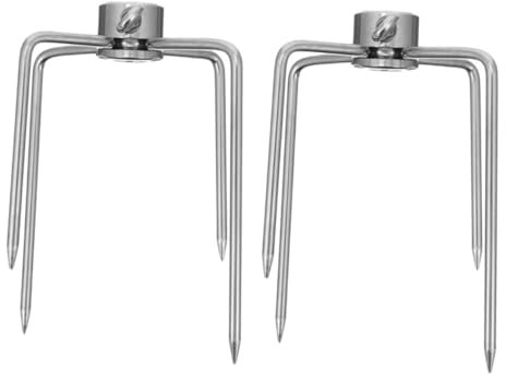 Forchette Barbecue Rotanti 2 Pezzi in Ferro, Argento