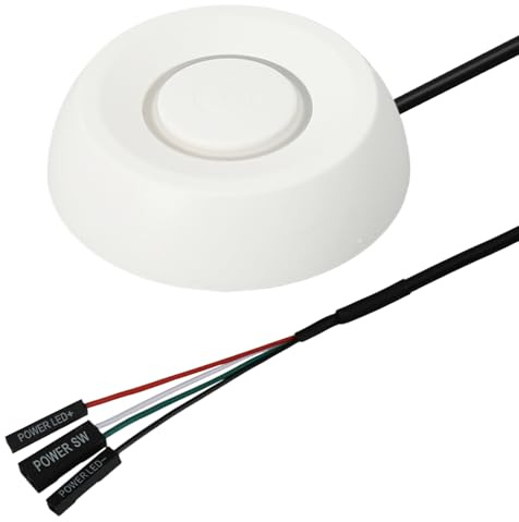 Interruttore Di Alimentazione Pc, Controllo On Off Del Desktop, Pulsante Esterno, Cavo Di Prolunga Per Interruttore Di Accensione/Spegnimento Della Scheda Madre Del Pc Da 1,8 M Con Luce Led (Bianco)