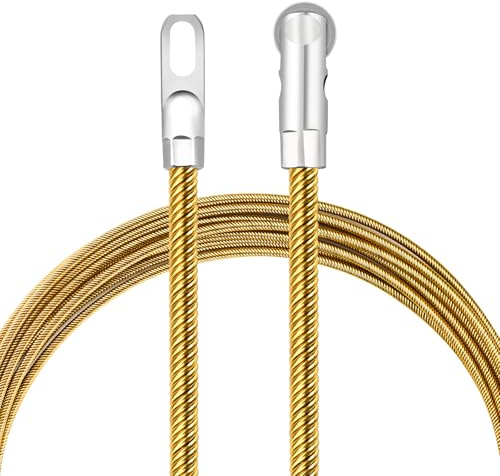 Cinta de pescado de 50 pies, extractor de cables eléctricos, resorte de cabeza de polea, resistente, dispositivo de guía de alambre a través de la pared, aplicable en múltiples escenarios