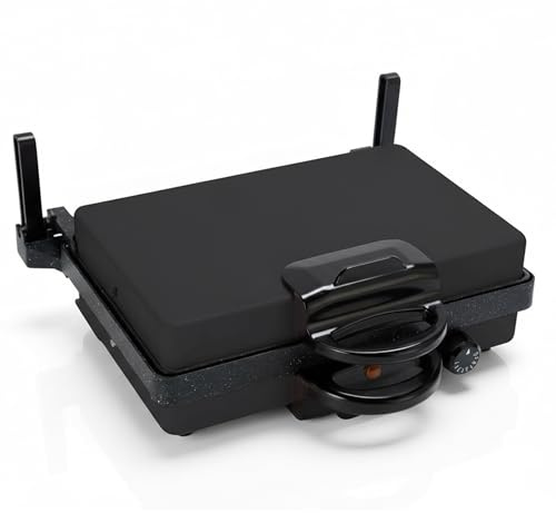 SHOV Multigrill Tandir 2000W Black Edition mit Granit-Beschichtung, Ober-/Unterhitze, 5-stufiger Thermostat, Öl-Auffangsystem, Power-Anzeige – Kontaktgrill & Tischgrill (Black Edition ohne Kasserolle)
