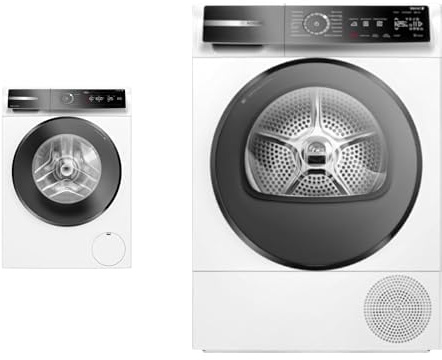 Bosch Serie 8 Set: Waschmaschine 10kg + Wärmepumpentrockner 9kg, Made in Germany, Home Connect