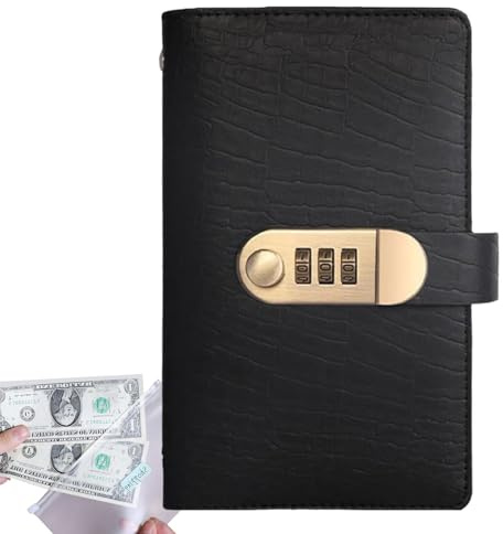 Weqizuerqi Carnet Défi Économies, Coffret Épargne avec Serrure à Combinaison, Organisateur Budget 100 Pages Protection Vie Privée pour Débutants Étudiants Familles