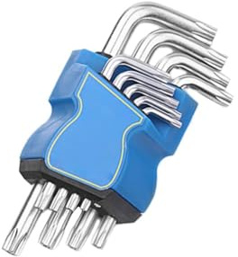 NiuLumea Set di 9 cacciaviti Torx a forma di L, con punte in acciaio CT50 e manici ergonomici in plastica per riparazioni automobilistiche ed elettroniche