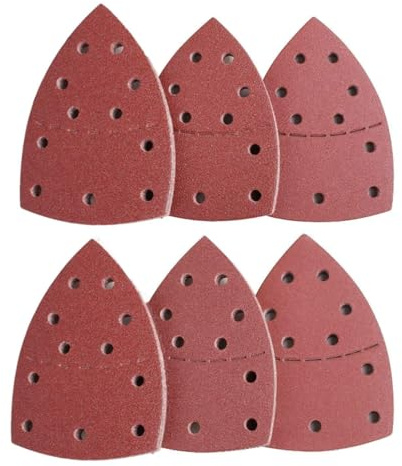 Sandpaper for Wood, 20Pcs Hook and Loop Sanding Pads, Triangle Mouse Sander Sheets 240/320/400/600 Grit, for Dry Polishing Metal Plastic