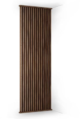 KGM Komplett-Set Raumteiler 90° - Walnuss - MDF foliert - 100 x 270 cm | Lamellenwand, Sichtschutz & Raumtrenner für Deko & Wohnbereich, inkl. 12 Lamellen, PEFC, kürzbar, langlebig & abwischbar