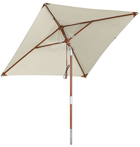 anndora Sonnenschirm Knicker 2 x 2 m eckig natural - Balkonschirm wasserabweisend mit Knickgelenk