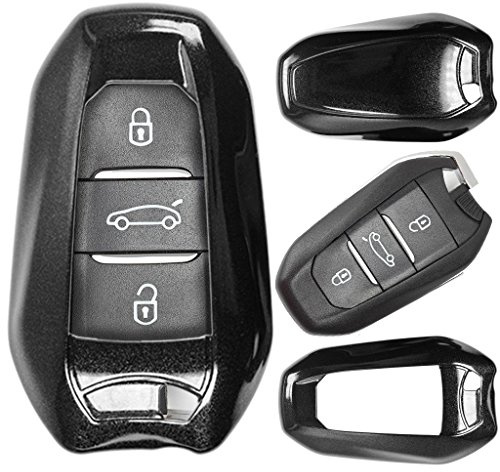Smartkey Schlüssel Fernbedienung Hülle Hartschale Cover Schwarz für Peugeot 3008 508 308 5008 208 408